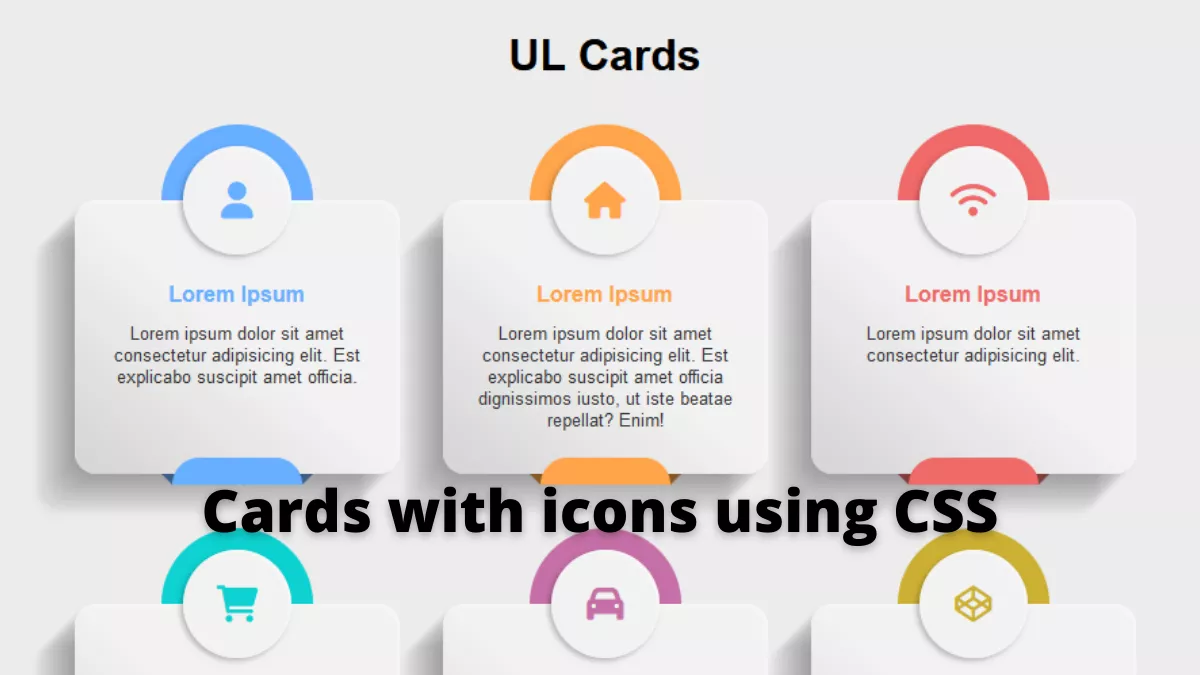 Cards with icons using CSS